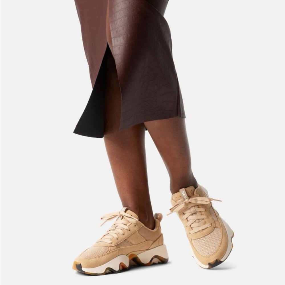 Sorel Beige Chunky Lace-Up Sneakers